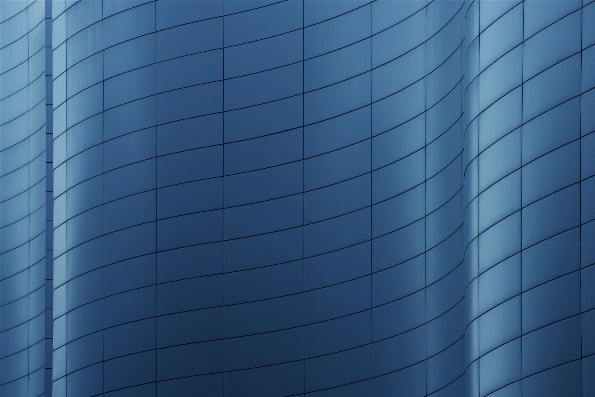 Blue panelled building facade