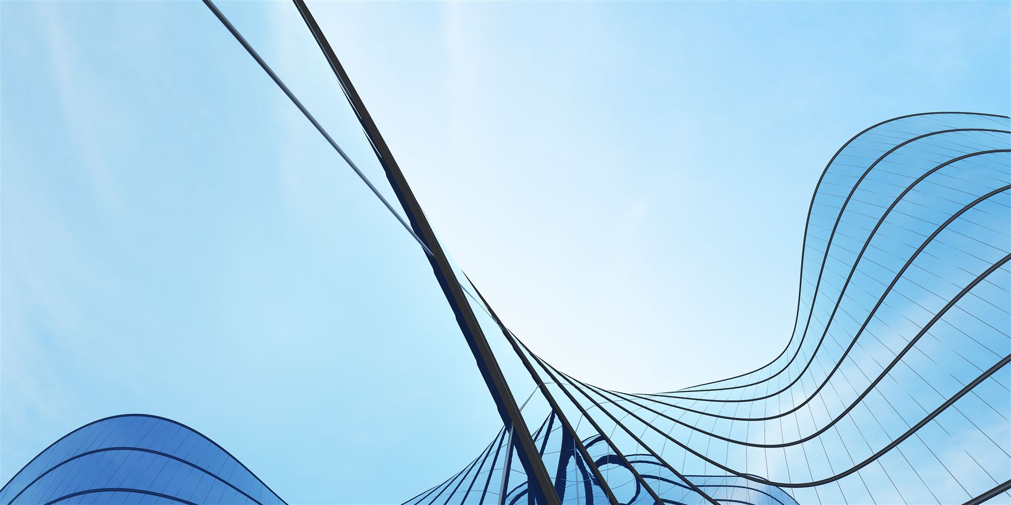 Wave-shaped modern glass architecture